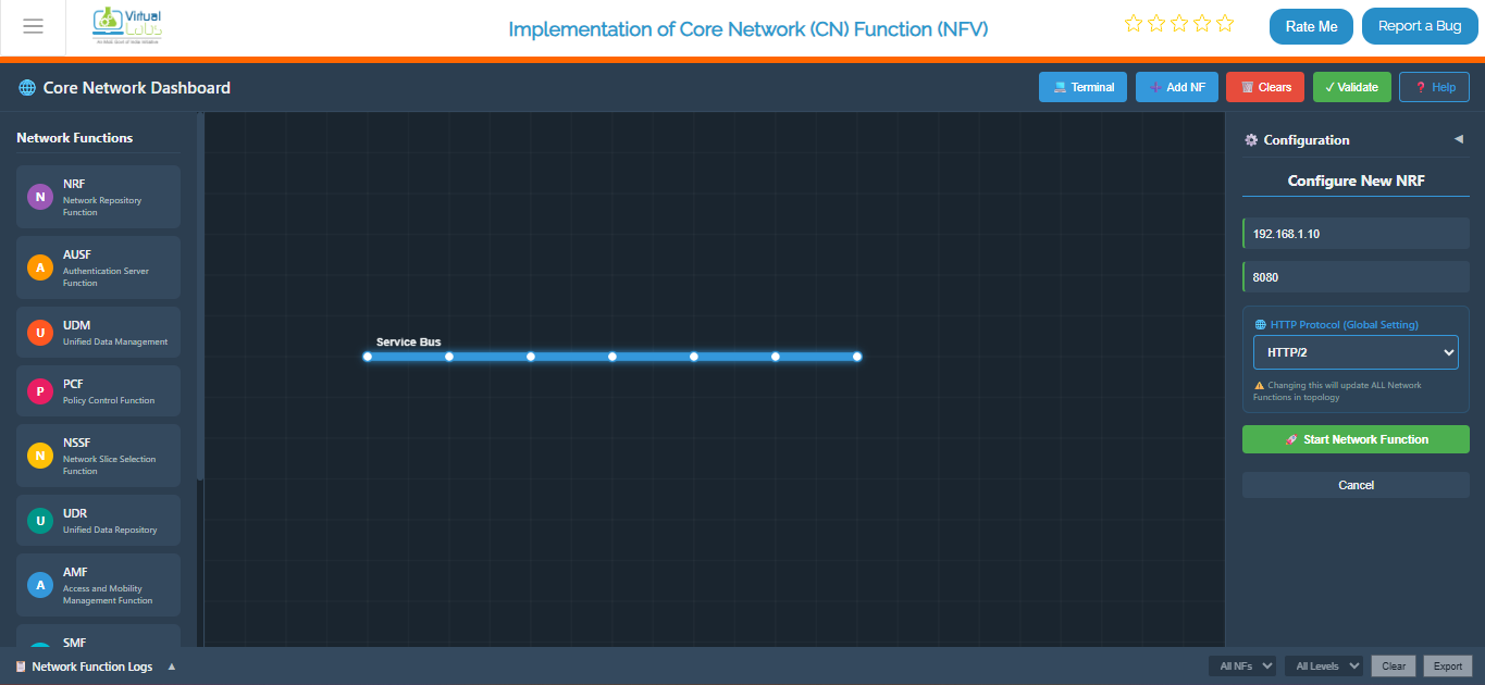 Select NF and Configure